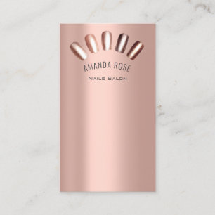 Tarjeta De Visita Nails Manicure Pedicure Skinny Rosa Gold Professio
