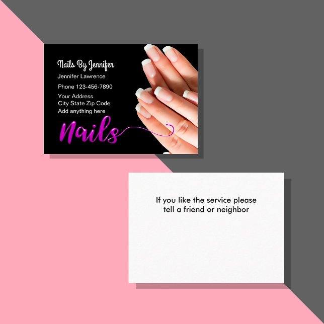Tarjeta De Visita Nails Manicure Stylish (Subido por el creador)