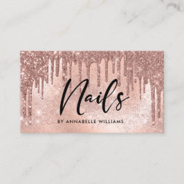Tarjeta De Visita Nails Modern Rosa Gold