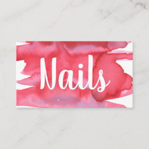 Tarjeta De Visita Nails Nail Technician Watercolor 