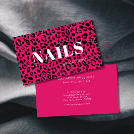 Tarjeta De Visita Nails Pink Animal Print Nail Technist