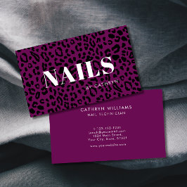 Tarjeta De Visita Nails Purple Animal Print Nail Technist