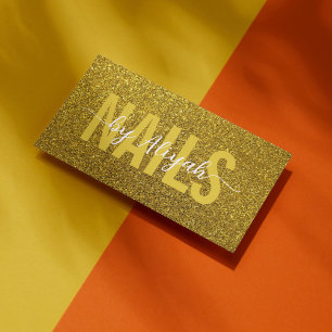 Tarjeta de visita Nails Purpurina Gold
