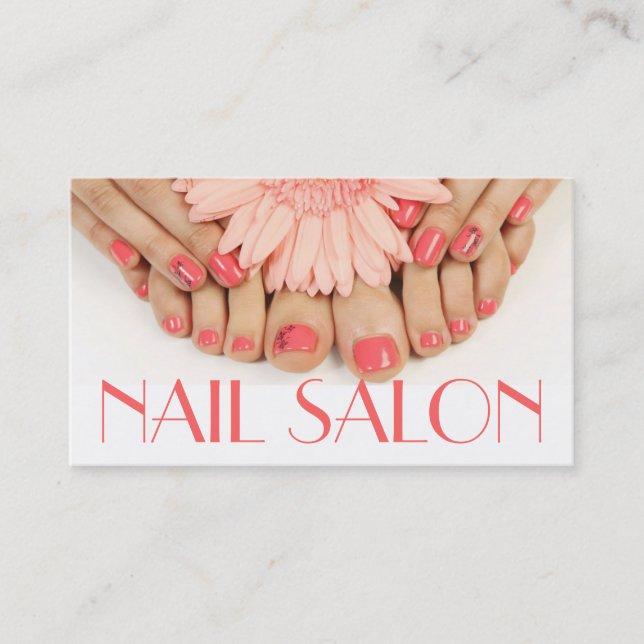 Tarjeta De Visita Nails Salon Manicure Pedicure Beauty Spa (Anverso)