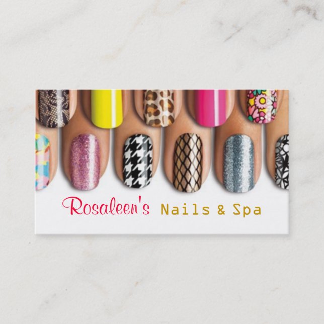 Tarjeta De Visita Nails, Salon, Spa, Beauty Business Card (Anverso)
