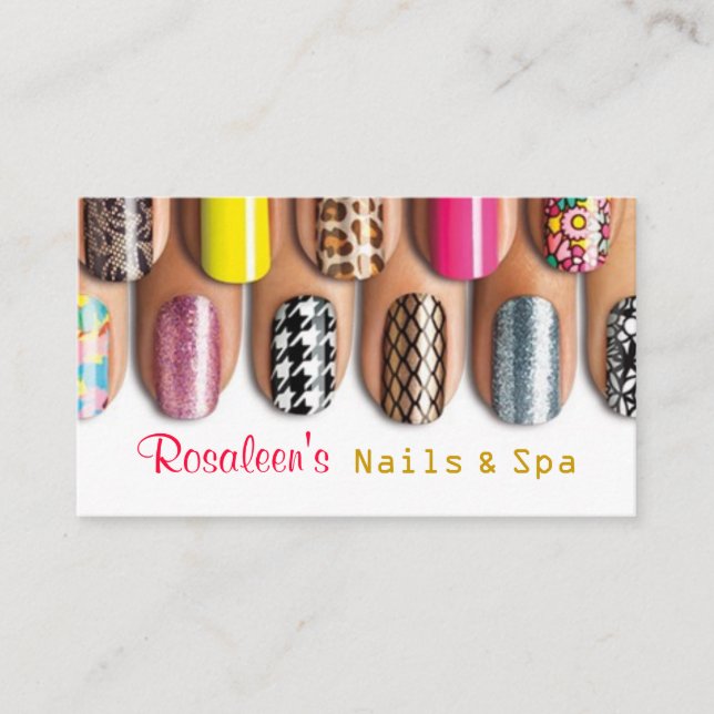 Tarjeta De Visita Nails, Salon, Spa, Beauty Business Card (Anverso)