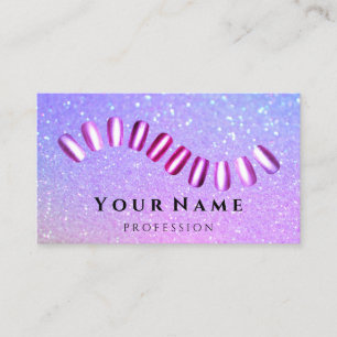 Tarjeta De Visita Nails Salon Stylist Manicure Holographic Purpurina