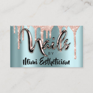 Tarjeta De Visita Nails Studio Artista Perforaciones Acrílicas Purpu
