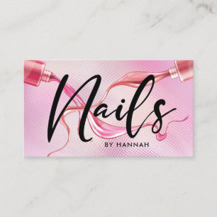 Tarjeta De Visita Nails Tipografía Holográfica 
