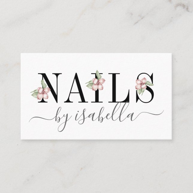 Tarjeta de visita Nails Typography (Anverso)
