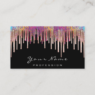 Tarjeta De Visita Nails Wax Depilation Makeup Rosas Dris Holograph