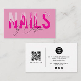 Tarjeta De Visita Nalgas rosadas calientes Perforar Art Manicure QR 