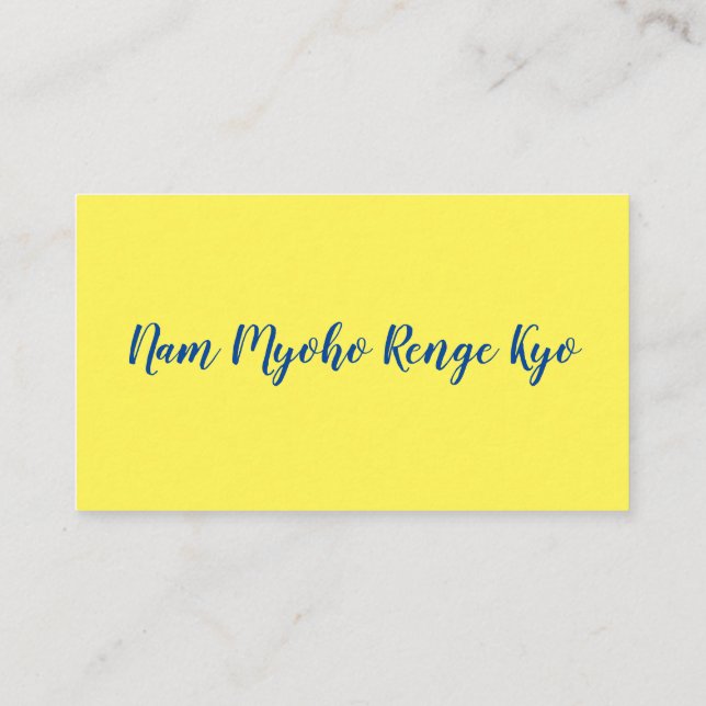Tarjeta De Visita Nam Myoho Renge Kyo Lotus Buddhist Business Card (Reverso)