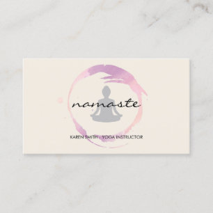Tarjeta De Visita Namaste Patrón Tribal de Yoga con posición de loto