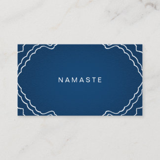 Tarjeta De Visita Namaste Yoga Instructor Navy Blue Simple
