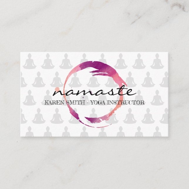 Tarjeta De Visita Namaste Yoga Tribal Pattern lotus | Salud (Anverso)