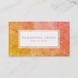 Tarjeta De Visita Naranja Amarillo Purpurina Esparkle Artista Girly 