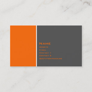 Tarjeta De Visita Naranja bicolor básico