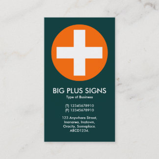Tarjeta De Visita Naranja Big Plus Rótulos - Verde Verde azulado osc