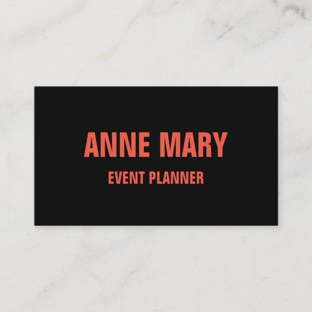 Tarjeta De Visita Naranja Black Halloween Fall Rustic Professional (Anverso)