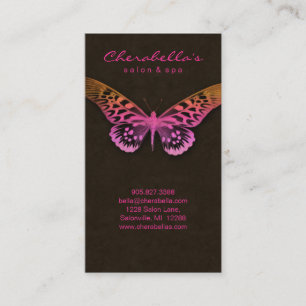 Tarjeta De Visita Naranja Brwn del rosa de la mariposa del balneario