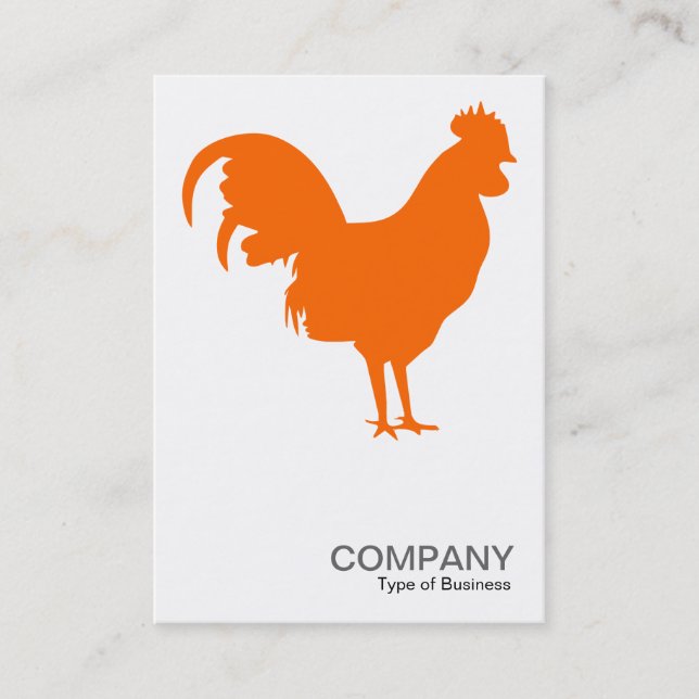 Tarjeta De Visita Naranja Cockerel - Blanco (Anverso)