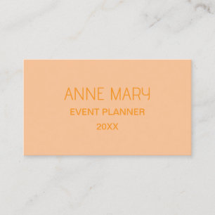 Tarjeta De Visita Naranja Coral Melocotón Color Personalizado Boda M