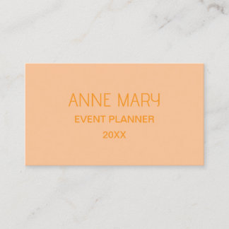 Tarjeta De Visita Naranja Coral Melocotón Color Personalizado Boda M