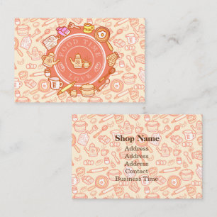 Tarjeta De Visita Naranja Cute Kitchenware