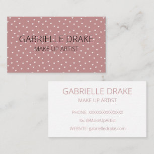 Tarjeta De Visita Naranja de coral simple y corazón blanco pequeño