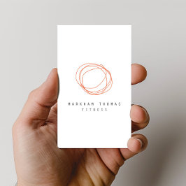 Tarjeta De Visita Naranja de diseño minimalista y moderno