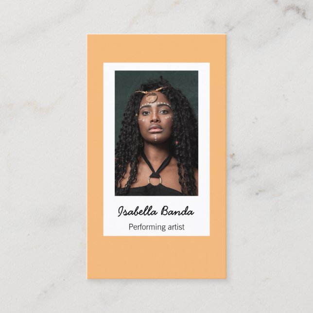 Tarjeta De Visita naranja de fotógrafos personalizados (Anverso)