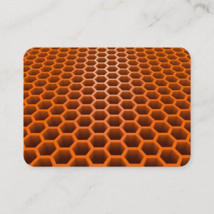Tarjeta De Visita Naranja de Honeycomb en perspectiva