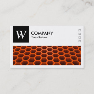 Tarjeta De Visita Naranja de Honeycomb - Logo y Panel v2 - Negro