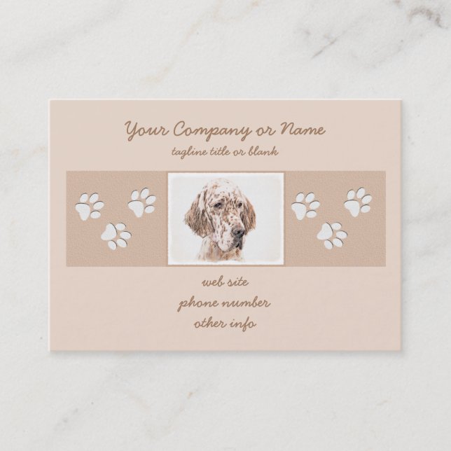 Tarjeta De Visita Naranja de Inglaterra Belton Pintura de Perro Arte (Anverso)