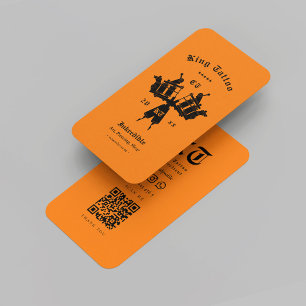 Tarjeta De Visita Naranja de la máquina de tatuajes de artistas mode