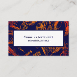 Tarjeta De Visita Naranja de la Marina Moderna deja flores