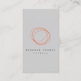 Tarjeta De Visita Naranja de logotipos escróricos mínimos y modernos