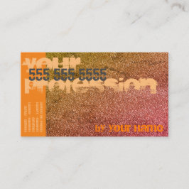 Tarjeta De Visita Naranja de moda Peach Purpurina Springles Moderno