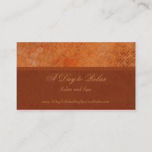 Tarjeta De Visita Naranja de moda quemado salón spa personalizado ta