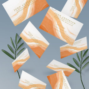 Tarjeta De Visita Naranja de oro   Profesional moderno