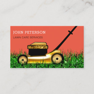 Tarjeta De Visita Naranja de Servicios de Corte de Grass Cutting Car