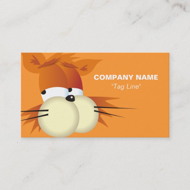 Tarjeta De Visita Naranja del gato el | del dibujo animado (Anverso)