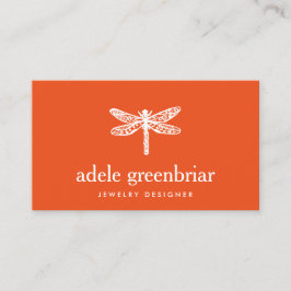 Tarjeta De Visita Naranja del logotipo del diseñador de joyas de la