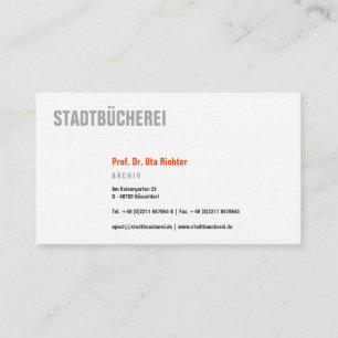 Tarjeta De Visita Naranja del mit de Klare Visitenkarte