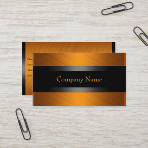 Tarjeta De Visita Naranja elegante con óxido y negro