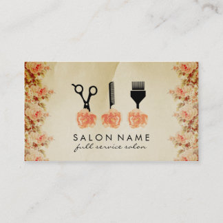 Tarjeta De Visita naranja elegante del hairstylist del estilista del