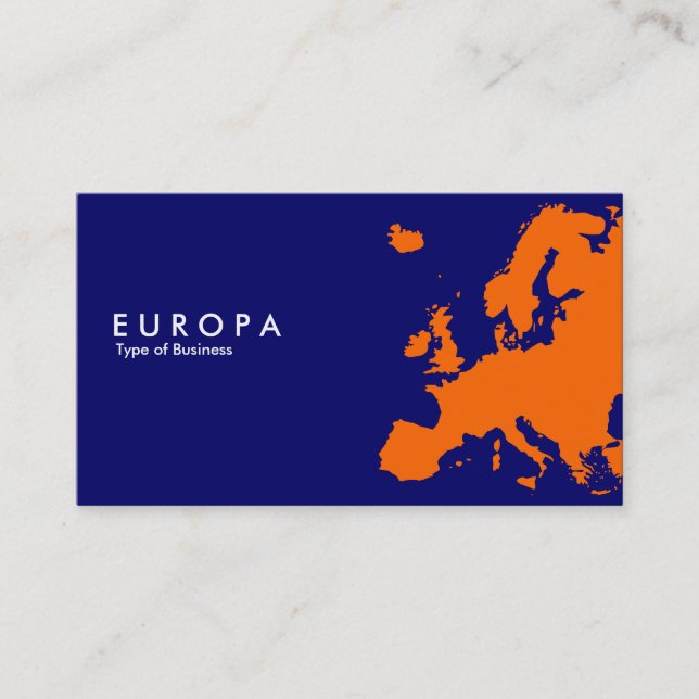 Tarjeta De Visita NARANJA EUROPA - Azul oscuro (Anverso)