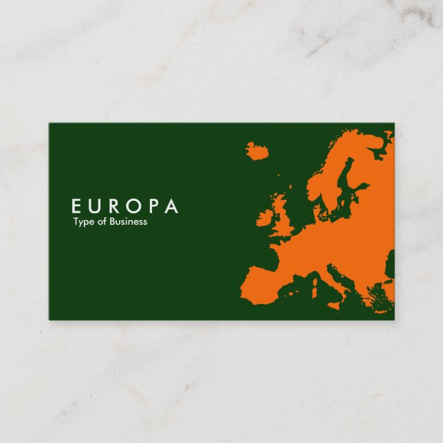 Tarjeta De Visita NARANJA EUROPA - Verde oscuro (Anverso)