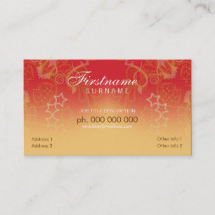 Tarjeta De Visita Naranja Fantasy curlz Card